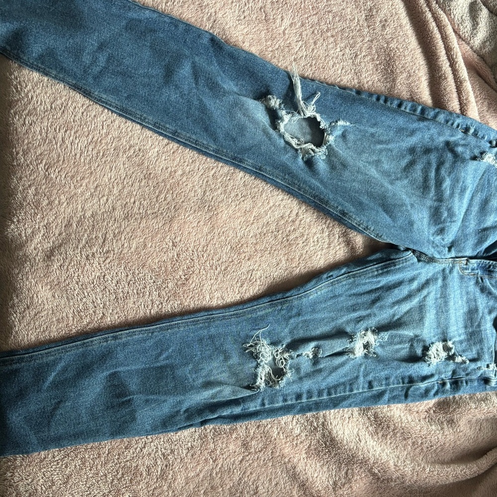 Old Navy Blue Skinny Distressed Jeans